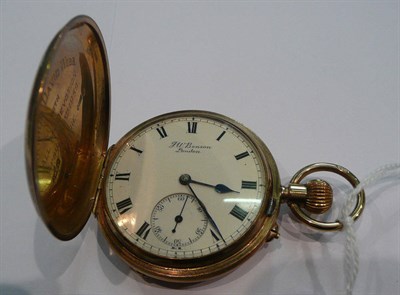 Lot 350 - A 9ct gold full hunter pocket watch signed 'J W Benson'