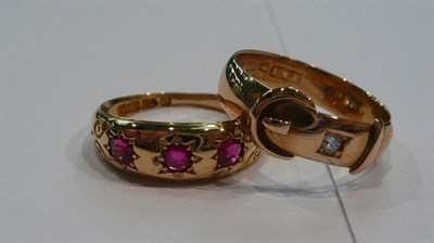 Lot 354 - 15ct ring and an 18ct ring