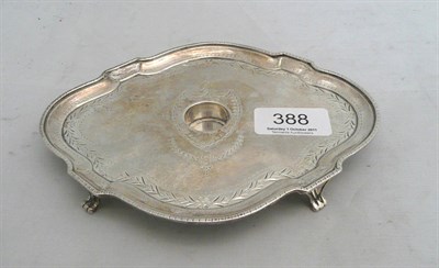 Lot 388 - Teapot stand (converted to an inkwell), maker's mark CC, London 1785, 4oz