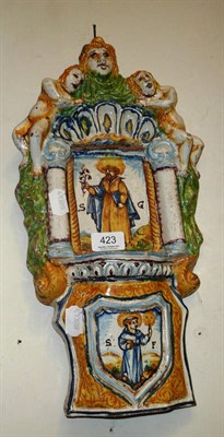 Lot 423 - Italian Maiolica Holy Water stoop