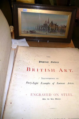 Lot 477 - One volume 'British Art Engravings' and a watercolour signed 'Mortimer'