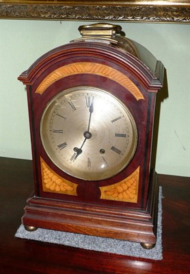 Lot 479 - An Edwardian inlaid mantel clock