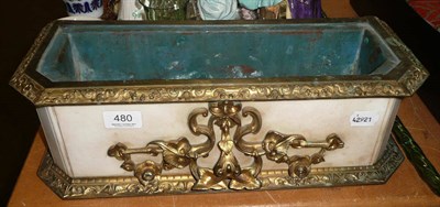 Lot 480 - Continental gilt metal-mounted white marble planter