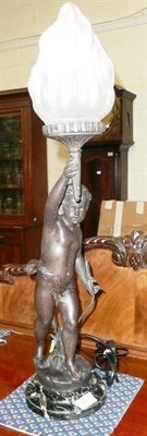 Lot 493 - Spelter figural lamp