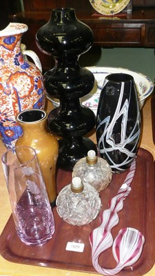 Lot 509 - Glass vases, a pipe, 'Caithness', etc