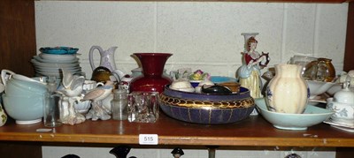 Lot 515 - A shelf including quantity of tea wares and other decorative items