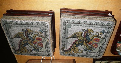 Lot 517 - Pair of Victorian mahogany beadwork stools