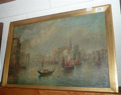 Lot 536 - Oil painting after 'J Salt', 'Venice', indistinctly signed