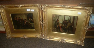 Lot 539 - A Collins, a pair of oils on panel - 'A Story of the Sea' and 'The Rehearsal'