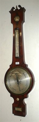 Lot 606 - A mahogany wheel barometer by D Luvate of Preston