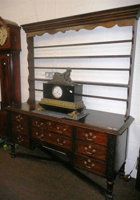 Lot 609 - Oak low dresser and rack