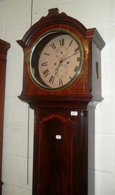 Lot 611 - A mahogany inlaid longcase clock with a later dial