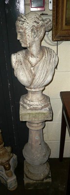 Lot 615 - Composition bust of Diana on a later stand (a.f.)