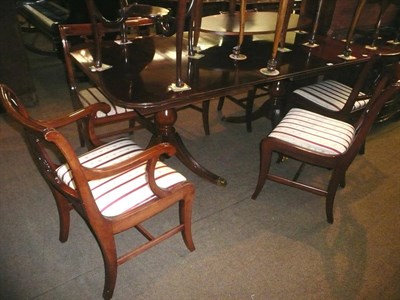 Lot 656 - Reproduction mahogany dining table and six chairs