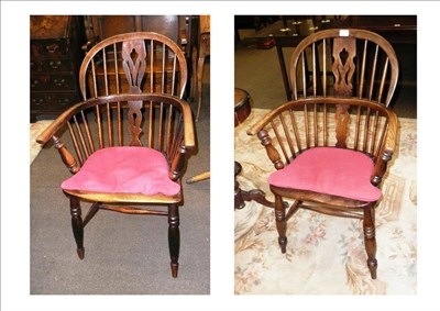 Lot 676 - A 19th century  Windsor armchair and another similar