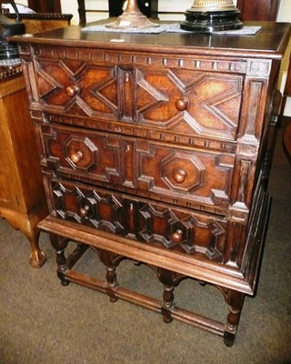 Lot 687 - Oak chest on stand