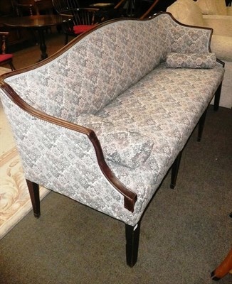 Lot 691 - A 19th century mahogany-framed upholstered settee