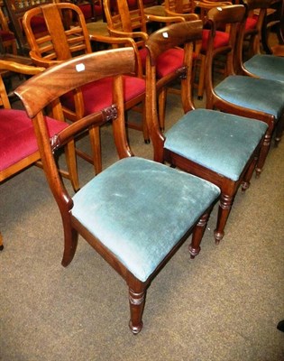 Lot 696 - Two pairs of 19th century mahogany bar-back chairs