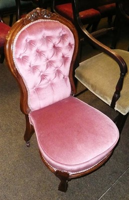 Lot 700 - Victorian walnut nursing chair