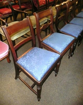 Lot 703 - A set of three Victorian mahogany bar-back dining chairs, a pair of similar chairs and three...