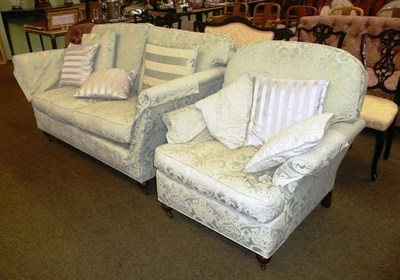 Lot 706 - A modern upholstered two-seater settee and armchair