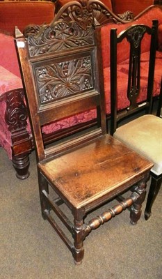 Lot 714 - A late 17th century oak 'Lancashire' type backstool