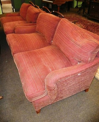 Lot 718 - A matching pair of Hepple & Co hand-made sofas covered with Nina Campbell fabric