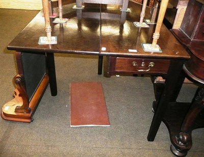 Lot 736 - A George III mahogany table with two end drawers