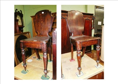 Lot 743 - Two 19th century hall chairs