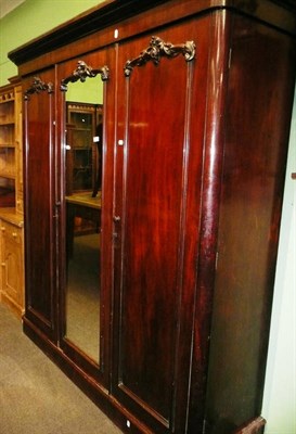 Lot 762 - A Victorian mahogany triple wardrobe