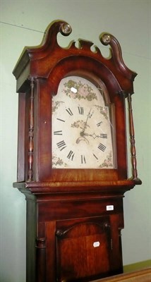 Lot 765 - A mahogany and oak longcase clock with a painted thirty hour arched dial