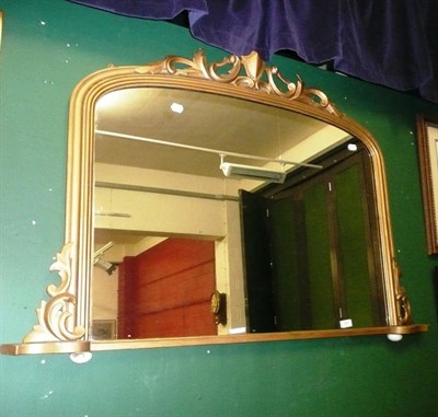 Lot 867 - A gilt-framed overmantel wall mirror