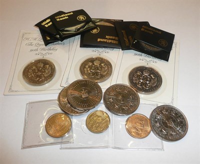 Lot 45 - Six Charles and Diana crowns, seven five pound coins and three dollars (one Australian and two from