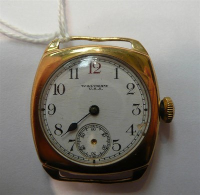 Lot 55 - A 9ct gold wristwatch signed Waltham