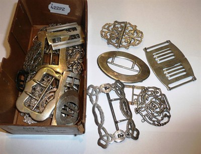 Lot 59 - Silver buckles, approx 15oz