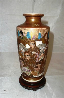 Lot 112 - A satsuma vase decorated with Rakan