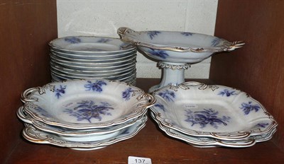 Lot 137 - A Staffordshire dessert service (19) on one shelf