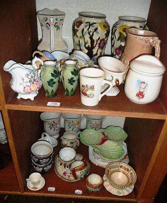 Lot 138 - Quantity of china, Ringtons, ornamental china etc on two shelves