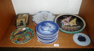 Lot 160 - Ten Copenhagen plates, six assorted plates, three tiles and a Copenhagen plaque