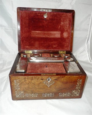 Lot 168 - An inlaid rosewood fitted box