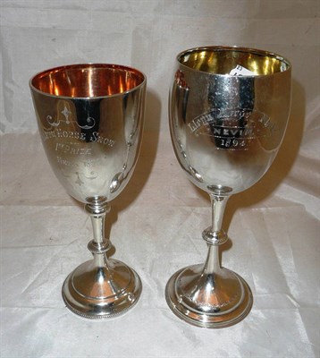 Lot 183 - Two silver 'goblet'-shaped trophy cups, 18oz