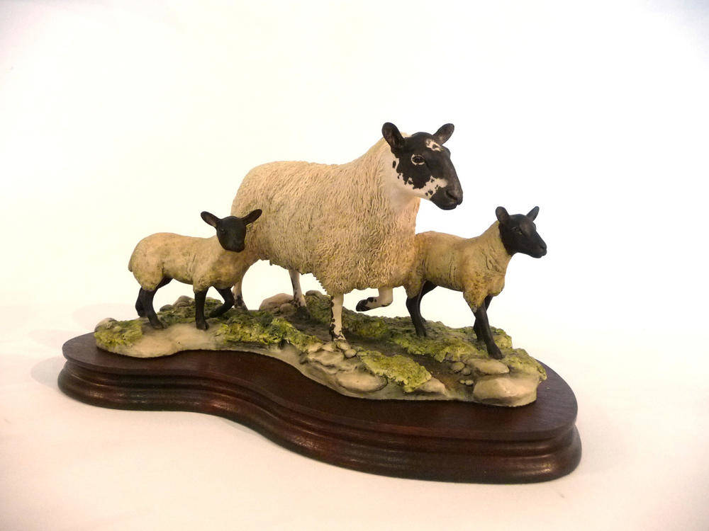 Lot 1016 - Border Fine Arts 'Mule Ewe And Lambs', model No. EG03, by Mairi Lang Hunt, limited edition No....