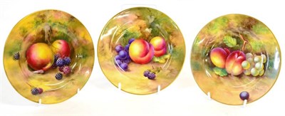 Lot 39 - A Royal Worcester Porcelain Side Plate, 1922, painted by Horace Price with a still life of fruit on