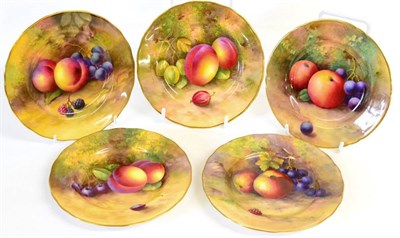 Lot 40 - A Royal Worcester Porcelain Side Plate, 1923, painted by H Everitt with a still life of fruit...
