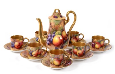 Lot 43 - A Royal Worcester Porcelain Composite Coffee Service, 1928-1935, painted with still lives of...