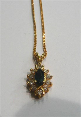 Lot 7 - A diamond and sapphire pendant