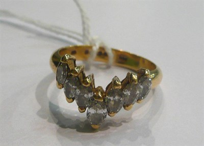 Lot 14 - An 18ct gold diamond wishbone ring, 0.75 carat approximately