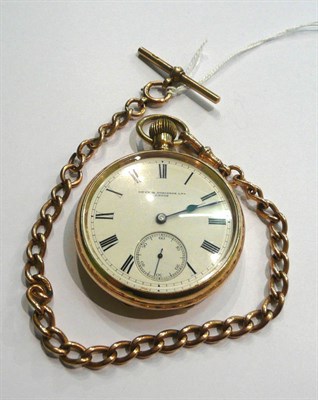 Lot 25 - A 9ct gold fob chain and 14k rolled gold watch