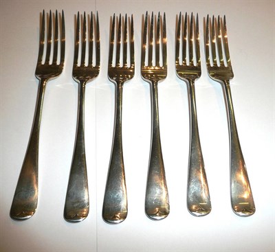 Lot 29 - A set of six silver forks, 8oz