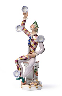 Lot 58 - A Meissen Porcelain Figure of a Juggler, 20th century, after a model by Peter Strang, the...